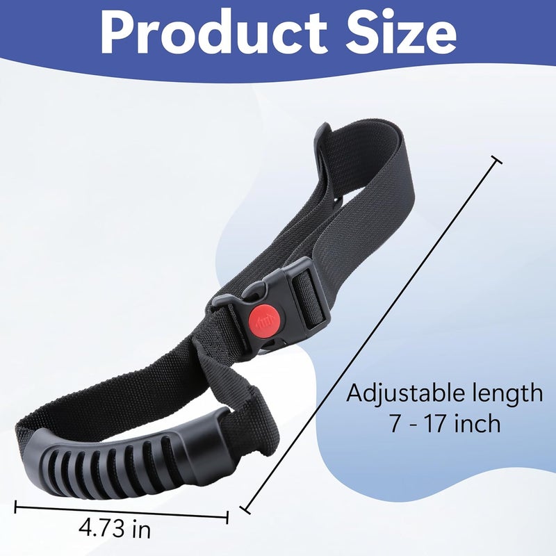 ecocstm Car Adjustable Grab Handles, Car Handle Assist, Safety Handle Portable Vehicle Support Grab Bar for Trucks, SUVs, Jeeps, Vans, Cars and ATVs (Black) - Image 2